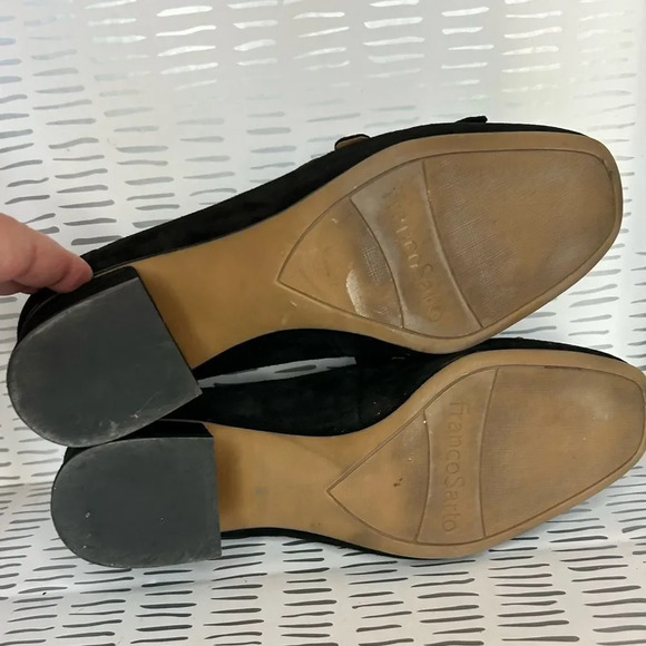 Franco Sarto Kiltie Suede Pump Block Heel Square Toe size 8.5 - Picture 5 of 6